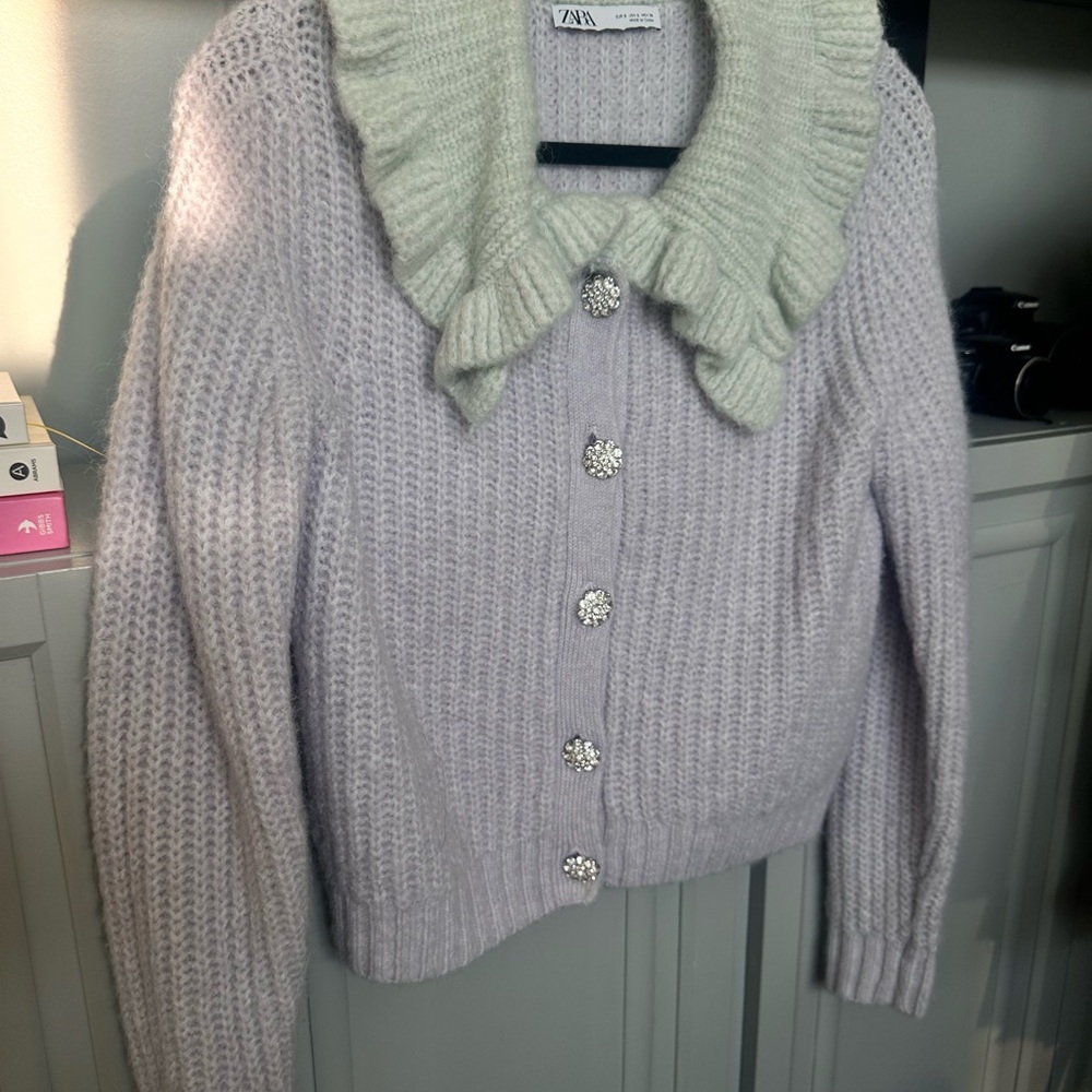 Lavender Ruffle Collar Sweater - Picture 8 of 8